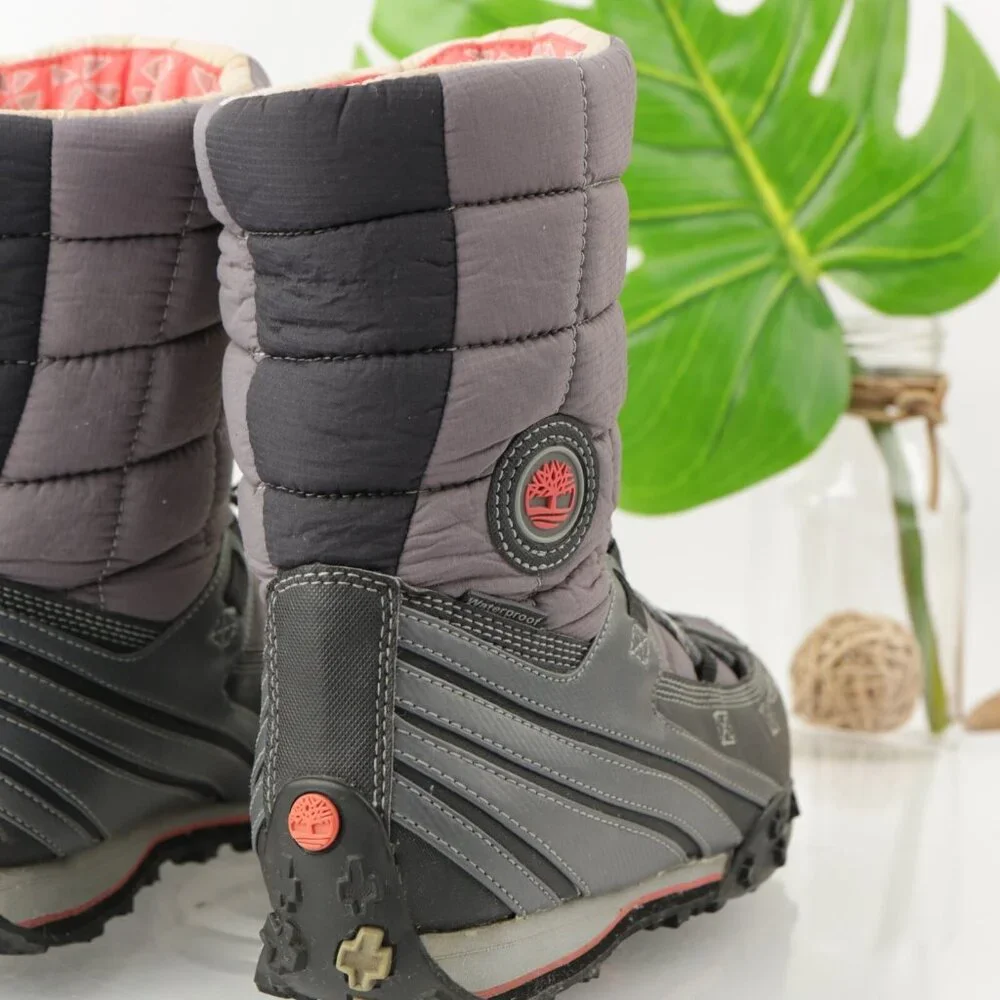 Timberland Womens Winter Boot Size 8.5 Waterproof Gray Quilted‎ Insulated Snow